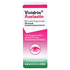 Vividrin Azelastin Augentropfen 6 Milliliter N1 - Vorderseite