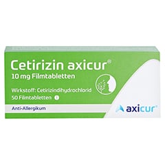 Cetirizin axicur 10mg 50 Stück N2 - Vorderseite
