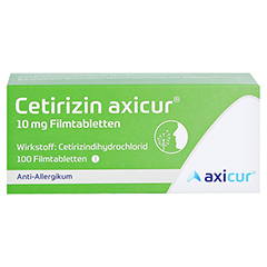 Cetirizin axicur 10mg 100 Stück N3 - Vorderseite