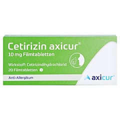 Cetirizin axicur 10mg 20 Stück N1 - Vorderseite