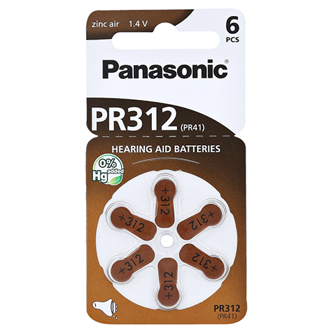 Batterien fr Hrgerte Panasonic PR312 6 Stck