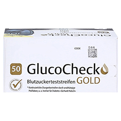GLUCOCHECK GOLD Blutzuckerteststreifen 50 Stck - Oberseite