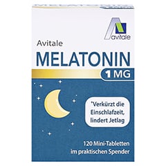 MELATONIN 1 mg Mini-Tabletten im Spender 120 Stck - Vorderseite