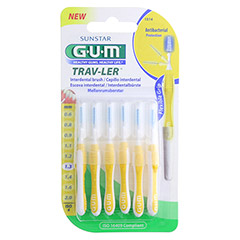 GUM TRAV-LER 1,3mm Tanne gelb Interdental+6Kappen 6 Stück