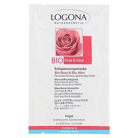 LOGONA Entspannungsmaske Bio-Rose & Bio-Aloe 2x7.5 Milliliter