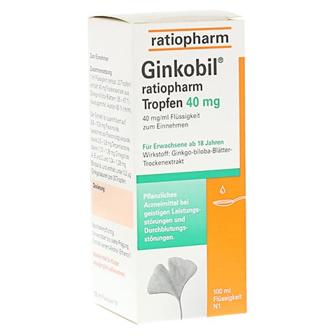 Ginkobil® ratiopharm 40mg mit Ginkgo biloba 100 Milliliter N1