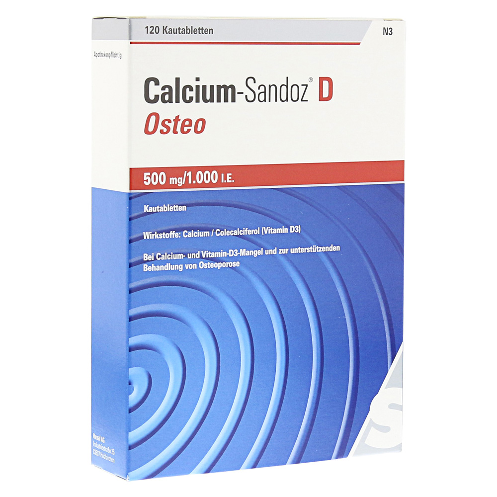 Calcium-Sandoz D Osteo 500mg/1000 I.E. Kautabletten 120 Stück