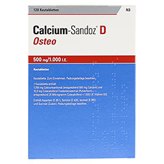 Calcium-Sandoz D Osteo 500mg/1000 I.E. 120 Stck N3 - Rckseite