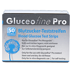 GLUCEOFINE Pro Blutzucker-Teststreifen 50 Stück - Rückseite