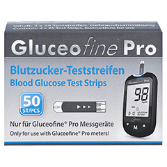 GLUCEOFINE Pro Blutzucker-Teststreifen 50 Stück - Vorderseite
