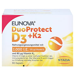 EUNOVA DuoProtect D3+K2 1000 I.E./80 g Kaps.Kombi 2x90 Stck - Vorderseite