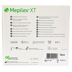 MEPILEX XT 10x10 cm Schaumverband 5 Stück - Rückseite