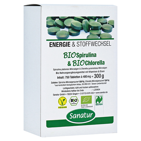 BIOSPIRULINA & Biochlorella 2in1 Tabletten 750 Stck