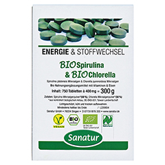 BIOSPIRULINA & Biochlorella 2in1 Tabletten 750 Stck - Vorderseite
