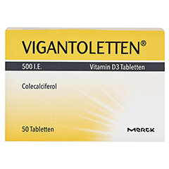VIGANTOLETTEN 500 I.E. Vitamin D3 Tabletten 50 Stck N2 - Vorderseite