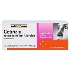 Cetirizin-ratiopharm bei Allergien 50 Stück N2 - Vorderseite