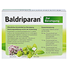 BALDRIPARAN Zur Beruhigung überzogene Tabletten 60 Stück - Rückseite