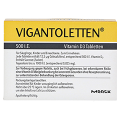 VIGANTOLETTEN 500 I.E. Vitamin D3 Tabletten 50 Stck N2 - Rckseite