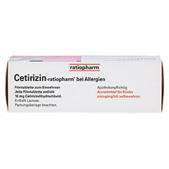 Cetirizin-ratiopharm bei Allergien 50 Stück N2 - Oberseite