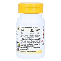 ZINKPICOLINAT 15 mg Zink Tabletten 60 Stck - Linke Seite