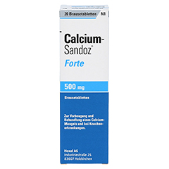 Calcium-Sandoz Forte 500mg 20 Stück N1 - Rückseite