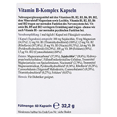 Vitamin B Komplex Kapseln 60 Stück - Rückseite