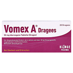 Vomex A Dragees 20 Stück N1 - Vorderseite