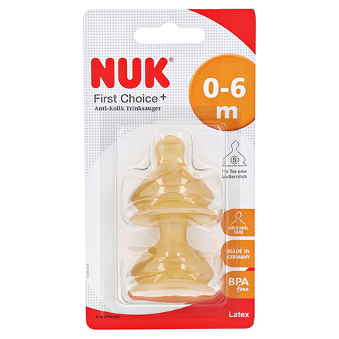 NUK First Choice+ Trinksauger Latex Gr.1 S 2 Stck