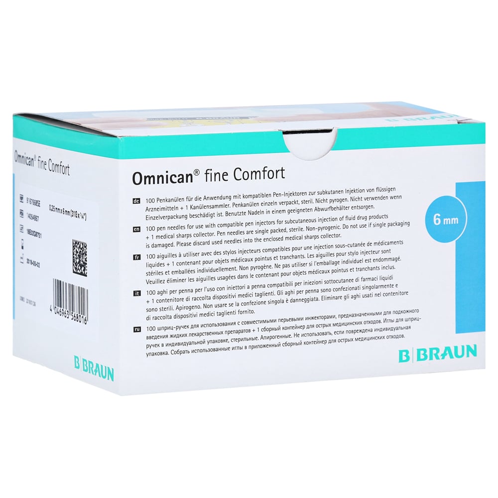OMNICAN fine Comfort Pen Kanüle 31 Gx6 mm a 100 St 1 Packung