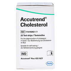 ACCUTREND Cholesterol Teststreifen 25 Stück - Vorderseite