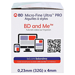 BD MICRO-FINE ULTRA Pro Pen-Nadeln 0,23x4 mm 32 G 100 Stck - Rechte Seite