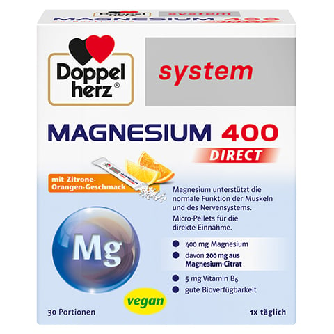 DOPPELHERZ Magnesium 400 DIRECT system Pellets 30 Stck