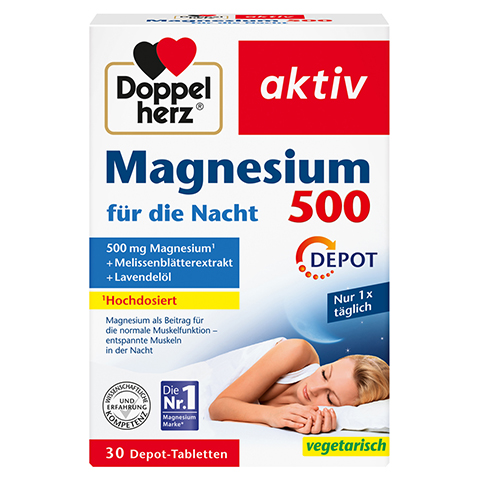 DOPPELHERZ Magnesium 500 fr die Nacht Tabletten 30 Stck