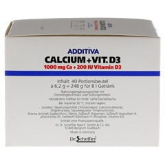 ADDITIVA Calcium 1.000 mg+Vit.D3 Pulver 40 Stck - Rechte Seite