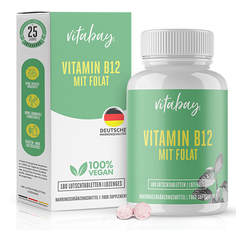 VITAMIN B12 500 g+Folsure 200 g vegan Lut.-Tab. 180 Stck