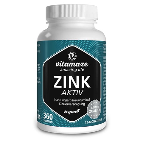 ZINK AKTIV 25 mg hochdosiert vegan Tabletten 360 Stck