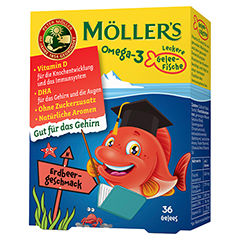 MÖLLER'S Omega-3 Gelee Fisch Erdbeere Kautabletten 36 Stück